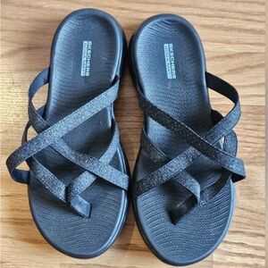 Skechers Black Crisscross Sandals